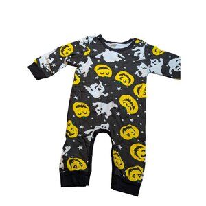 Halloween-Themed Baby Romper Size 80 9-12 months With Ghost & Pumpkin P